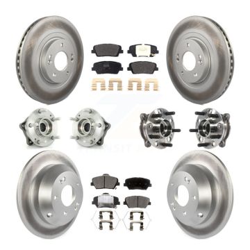 Front Rear Hub Bearing Coated Brake Rotor & Pad Kit (10Pc) For Hyundai Santa Fe Sport AWD KBB-116069
