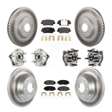 Front Rear Hub Bearing Coated Disc Brake Rotor Pad Kit (10Pc) For Hyundai Santa Fe XL AWD KBB-116070