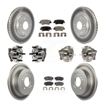 Front Rear Hub Bearing Coated Brake Rotor Pads Kit (10Pc) For Hyundai Tucson Kia Sportage KBB-116072