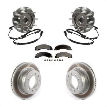 Front Hub Bearing Assembly Coated Disc Brake Rotors And Pads Kit For Ram Dodge 4500 5500 KBB-116076