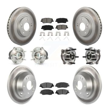 Front Rear Hub Bearing Coated Disc Brake Rotor Pad Kit (10Pc) For Hyundai Santa Fe XL FWD KBB-116091