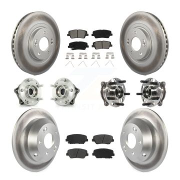 Front Rear Hub Bearing Coated Brake Rotor & Pad Kit (10Pc) For Hyundai Santa Fe Sport AWD KBB-116100