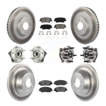 Front Rear Hub Bearing Coated Disc Brake Rotor Pad Kit (10Pc) For Hyundai Santa Fe XL AWD KBB-116101
