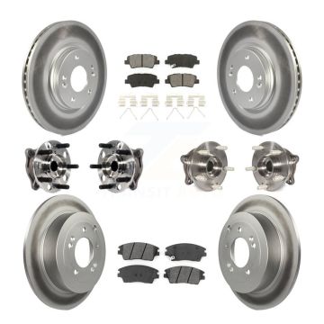 Front Rear Hub Bearing Coated Brake Rotor Pads Kit (10Pc) For Hyundai Tucson Kia Sportage KBB-116103