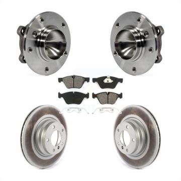 Front Hub Bearing Assembly Coated Disc Brake Rotors And Pads Kit For 2006 BMW 330i KBB-116104