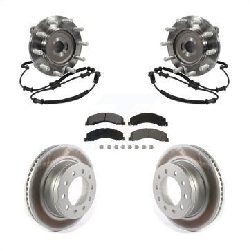 Front Hub Bearing Assembly Coated Disc Brake Rotors And Pads Kit For Ram Dodge 4500 5500 KBB-116106