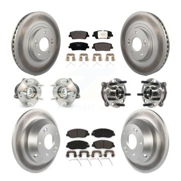 Front Rear Hub Bearing Coated Disc Brake Rotor Pad Kit (10Pc) For Hyundai Santa Fe XL FWD KBB-116121