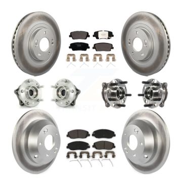 Front Rear Hub Bearing Coated Disc Brake Rotor Pad Kit (10Pc) For Hyundai Santa Fe XL AWD KBB-116131