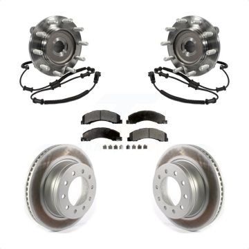 Front Hub Bearing Assembly Coated Disc Brake Rotors And Pads Kit For Ram Dodge 4500 5500 KBB-116137