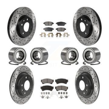 Front Rear Bearing Coated Brake Rotor Pads Kit (10Pc) For Ford Fusion Lincoln MKZ Mercury KBB-116189