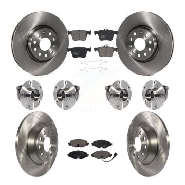 Front Rear Hub Bearings Disc Brake Rotors And Ceramic Pads Kit (10Pc) For Audi TT Quattro KBB-116208