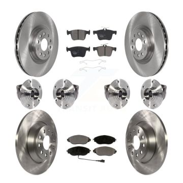 Front Rear Hub Bearing Brake Rotor And Pad Kit (10Pc) For 2018-2022 Volkswagen Tiguan AWD KBB-116209