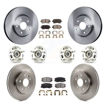 Front Rear Hub Bearing Disc Brake Rotor Pads Kit (10Pc) For Chevrolet Impala Malibu Buick KBB-116228