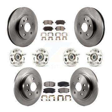 Front Rear Hub Bearing Disc Brake Rotors And Pads Kit (10Pc) For Chevrolet Malibu Limited KBB-116231