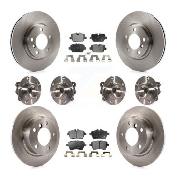 Front Rear Hub Bearing Disc Brake Rotor Pad Kit (10Pc) For Mini Cooper Countryman Paceman KBB-116279