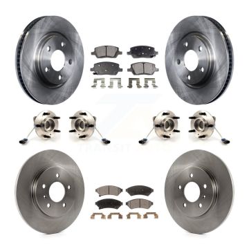 Front Rear Hub Bearing Brake Rotor Pads Kit (10Pc) For Pontiac Montana Chevrolet Uplander KBB-116296