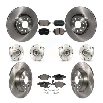Front Rear Hub Bearings Disc Brake Rotors And Ceramic Pads Kit (10Pc) For Audi Q3 Quattro KBB-116304
