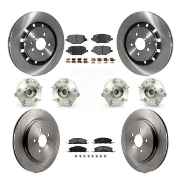 Front Rear Hub Bearings Disc Brake Rotors And Ceramic Pads Kit (10Pc) For Ford Explorer KBB-116306