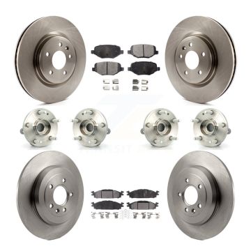 Front Rear Hub Bearings Disc Brake Rotors And Ceramic Pads Kit (10Pc) For Ford Explorer KBB-116307