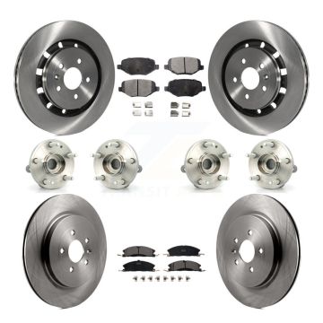 Front Rear Hub Bearing Brake Rotor & Pads Kit (10Pc) For Ford Explorer Police Interceptor KBB-116308