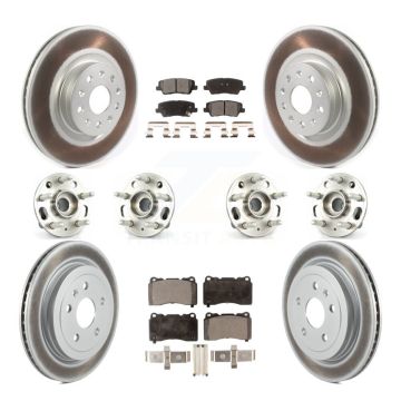 Front Rear Hub Bearings Coated Disc Brake Rotors And Pads Kit (10Pc) For Cadillac CTS KBB-116359