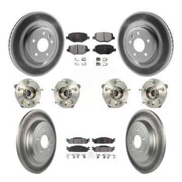 Front Rear Hub Bearing Coated Brake Rotor Pad Kit (10Pc) For Ford Flex Taurus Lincoln MKT KBB-116367