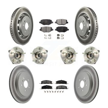 Front Rear Hub Bearing Coated Brake Rotor Pad Kit (10Pc) For Ford Lincoln Flex MKS Taurus KBB-116369