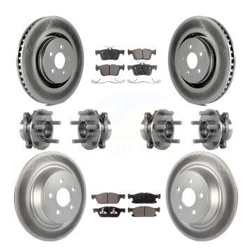 Front Rear Hub Bearing Coat Brake Rotor Pad Kit (10Pc) For Ford Edge Lincoln Nautilus MKX KBB-116370