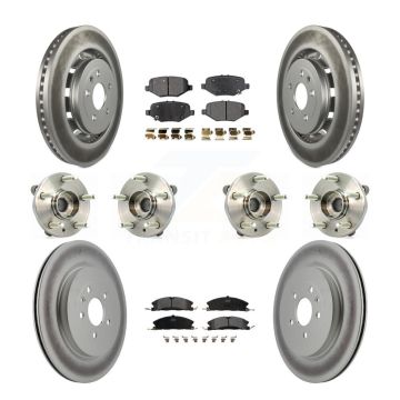 Front Rear Hub Bearing Coated Brake Rotor Pad Kit (10Pc) For Ford Flex Taurus Lincoln MKS KBB-116371
