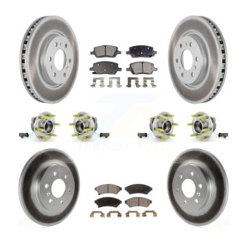 Front Rear Hub Bearing Coated Disc Brake Rotor & Pad Kit (10Pc) For 2006 Saturn Relay AWD KBB-116381