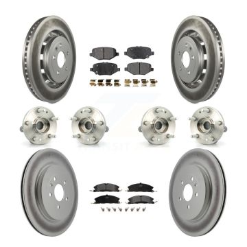 Front Rear Hub Bearings Coated Disc Brake Rotors And Pads Kit (10Pc) For Ford Explorer KBB-116407
