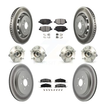 Front Rear Hub Bearing Coated Brake Rotor Pad Kit (10Pc) For Ford Explorer Police Utility KBB-116409