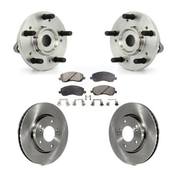 Front Hub Bearing Assembly Disc Brake Rotors And Pads Kit For 2010-2012 Mitsubishi Galant KBB-116427
