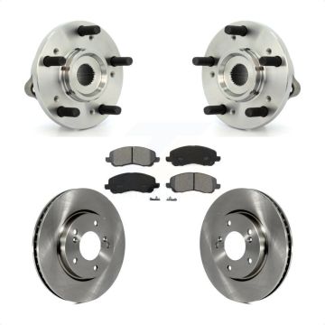 Front Hub Bearing Assembly Disc Brake Rotors And Pads Kit For 2010-2012 Mitsubishi Galant KBB-116431