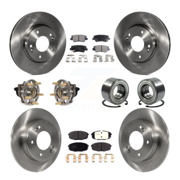 Front Rear Wheel Hub Bearing Disc Brake Rotors And Pads Kit (10Pc) For 2014-2016 Kia Soul KBB-116464