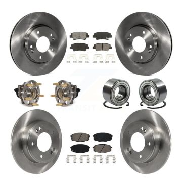 Front Rear Wheel Hub Bearing Disc Brake Rotors And Pads Kit (10Pc) For 2014-2016 Kia Soul KBB-116471