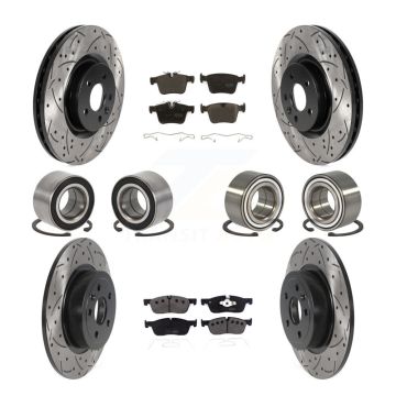 Front Rear Bearing Coated Disc Brake Rotor And Pad Kit (10Pc) For Land Rover Range Evoque KBB-116484