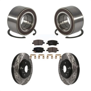 Front Wheel Bearing Coated Drilled Slot Brake Rotor Pad Kit For 2018-2020 Chevrolet Sonic KBB-116492