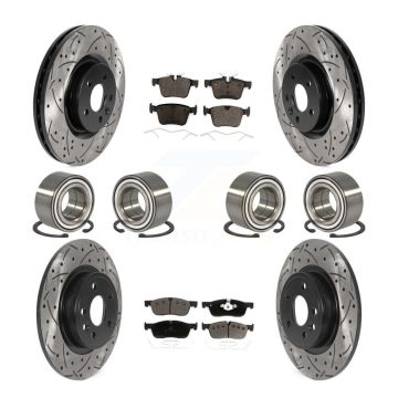 Front Rear Bearing Coated Brake Rotor Pad Kit (10Pc) For 15-17 Land Rover Discovery Sport KBB-116495
