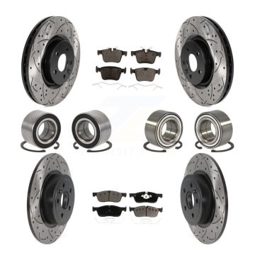 Front Rear Bearing Coated Disc Brake Rotor And Pad Kit (10Pc) For Land Rover Range Evoque KBB-116496