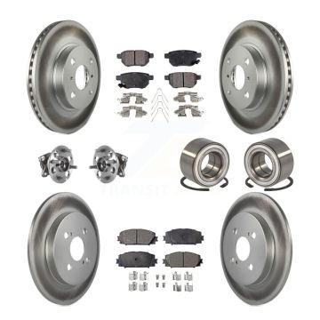 Front Rear Hub Bearing Coat Brake Rotor Pads Kit (10Pc) For Toyota Yaris Drum rear brakes KBB-116500