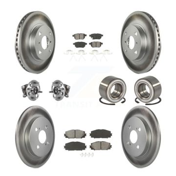 Front Rear Hub Bearing Coat Brake Rotor Pads Kit (10Pc) For Toyota Yaris Drum rear brakes KBB-116508