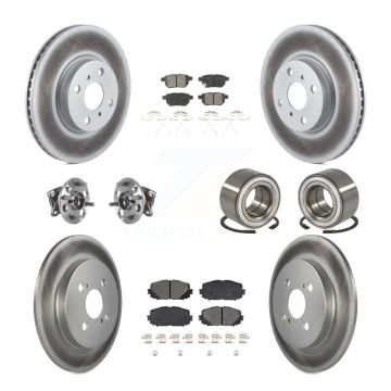Front Rear Hub Bearing Coat Brake Rotor Pads Kit (10Pc) For Toyota Yaris Disc rear brakes KBB-116509