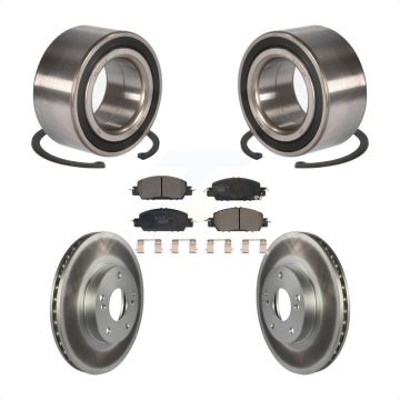 Front Wheel Bearing Coated Disc Brake Rotor Pads Kit For 2016 Honda Accord LX-S with 2.4L KBB-116517