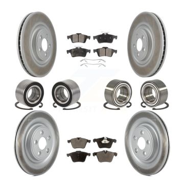 Front Rear Wheel Bearing Coated Disc Brake Rotor And Ceramic Pad Kit (10Pc) For Jaguar XJ KBB-116524