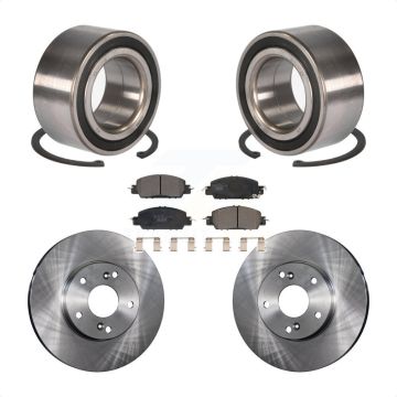 Front Wheel Bearing Disc Brake Rotors And Pads Kit For 2016 Honda Accord LX-S with 2.4L KBB-116529