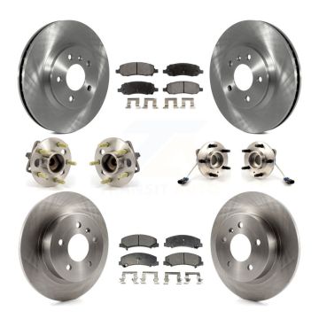Front Rear Hub Bearings Assembly Disc Brake Rotors And Pads Kit (10Pc) For Buick Lucerne KBB-116534