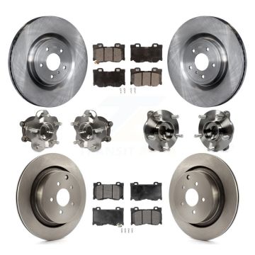 Front Rear Hub Bearings Assembly Disc Brake Rotors And Pads Kit (10Pc) For INFINITI FX50 KBB-116540