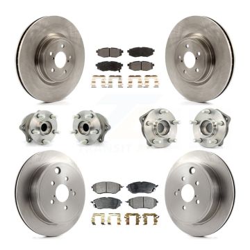 Front Rear Hub Bearings Disc Brake Rotors And Pads Kit (10Pc) For Subaru Outback Legacy KBB-116544