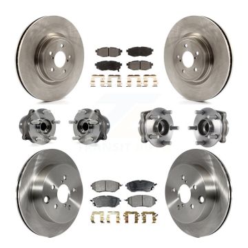 Front Rear Hub Bearings Disc Brake Rotors And Pads Kit (10Pc) For Subaru Forester 2.0L KBB-116547
